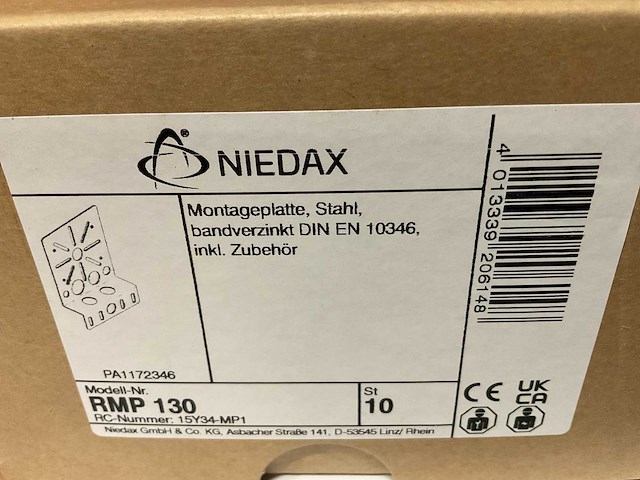 Niedax rmp 130 doos á 10 stuks montageplaten (13x) - afbeelding 2 van  2