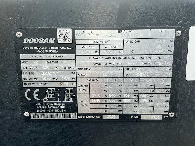 Nieuwe doosan b35x-7plus nieuw vorkheftruck - afbeelding 7 van  15