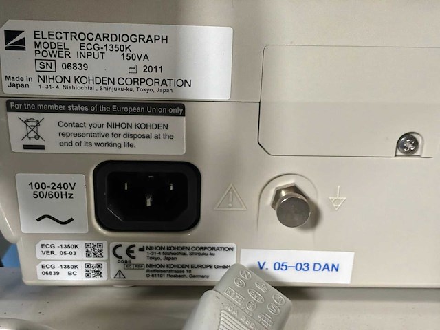 Nihon koden - cardiofaxm ecg op trolley - 2011 (5x) - afbeelding 5 van  15