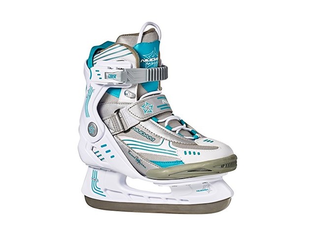 Nijdam ijshockeyschaats dames semisoftboot wit/antraciet/smaragd maat 40 - afbeelding 1 van  5