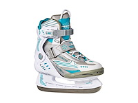 Nijdam ijshockeyschaats dames semisoftboot wit/antraciet/smaragd maat 40 - afbeelding 1 van  5