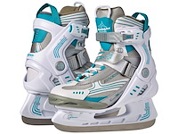 Nijdam ijshockeyschaats dames semisoftboot wit/antraciet/smaragd maat 40 - afbeelding 3 van  5