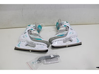 Nijdam ijshockeyschaats dames semisoftboot wit/antraciet/smaragd maat 40 - afbeelding 4 van  5
