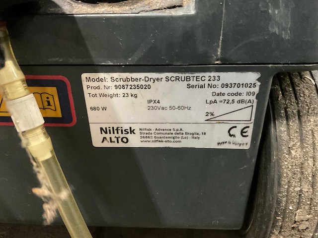 Nilfisk alto 233 industriële stofzuiger - afbeelding 2 van  6