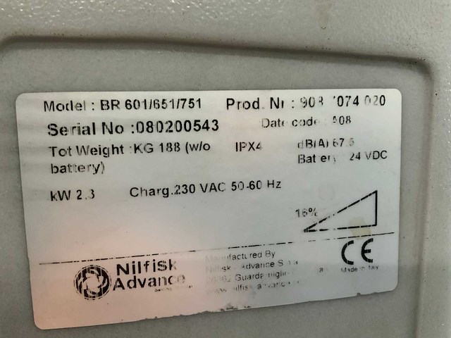 Nilfisk br | 601/651/751 vloerreiniger - afbeelding 8 van  8