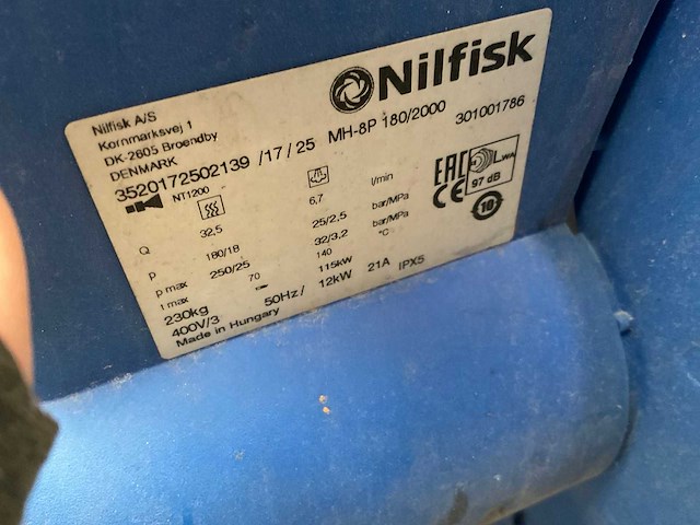 Nilfisk mh8p hogedrukreiniger warmwater - afbeelding 2 van  10