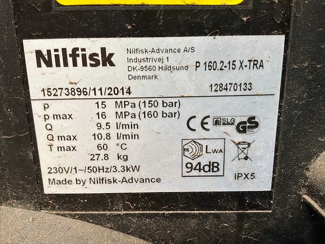 Nilfisk p 160.2 hogedrukreiniger - afbeelding 8 van  8