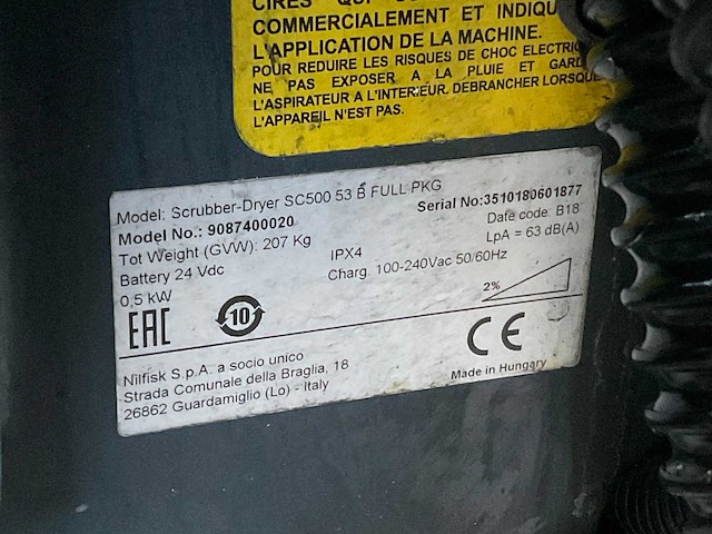 Nilfisk sc500- 53b ecoflex achterloop schrobzuigmachine - afbeelding 9 van  9