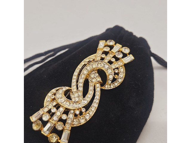 Nina ricci paris - goldplated broche - afbeelding 3 van  6