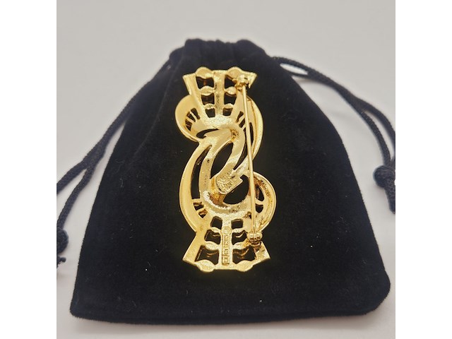 Nina ricci paris - goldplated broche - afbeelding 5 van  6