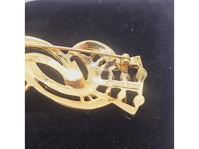 Nina ricci paris - goldplated broche - afbeelding 6 van  6