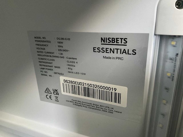 Nisbets eg 280-e02 koelkast (3x) - afbeelding 4 van  8