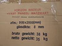 Nisdeur met vast paneel wiesbaden, horizon, zwart - afbeelding 6 van  6