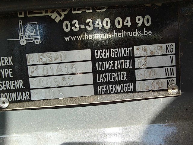 Nissan - 2005 - fl01a15 - diesel vorkheftruck - afbeelding 4 van  25