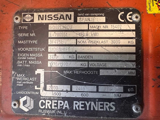 Nissan - g002l30cu - vorkheftruck - afbeelding 16 van  16