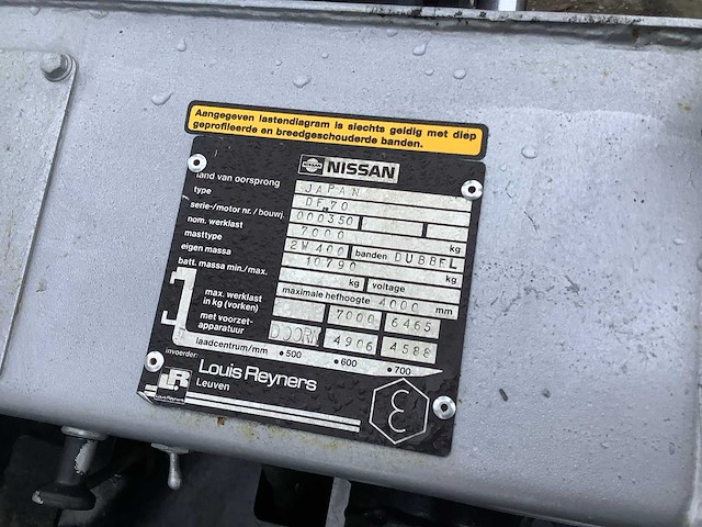Nissan df70 vorkheftruck - afbeelding 7 van  7