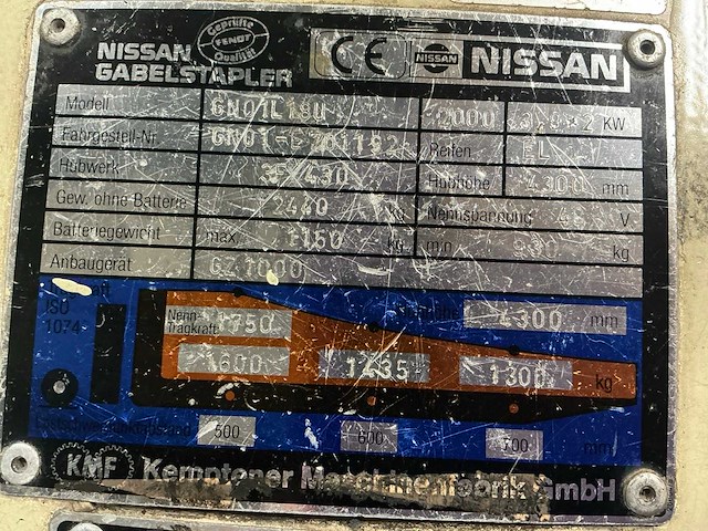 Nissan gn01l18u vorkheftruck - afbeelding 3 van  10