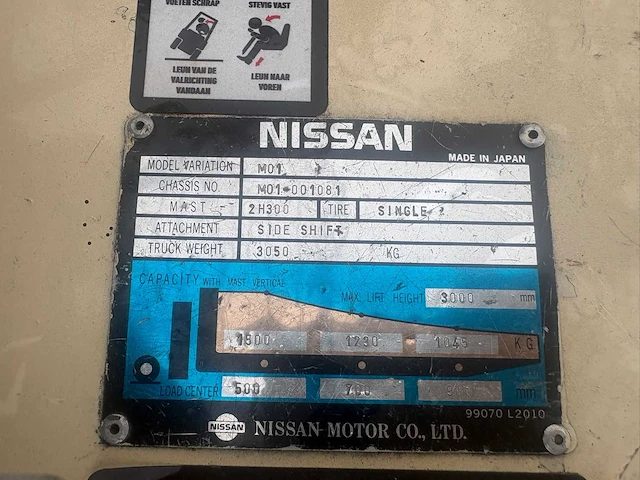 Nissan m01 vorkheftruck - afbeelding 4 van  7
