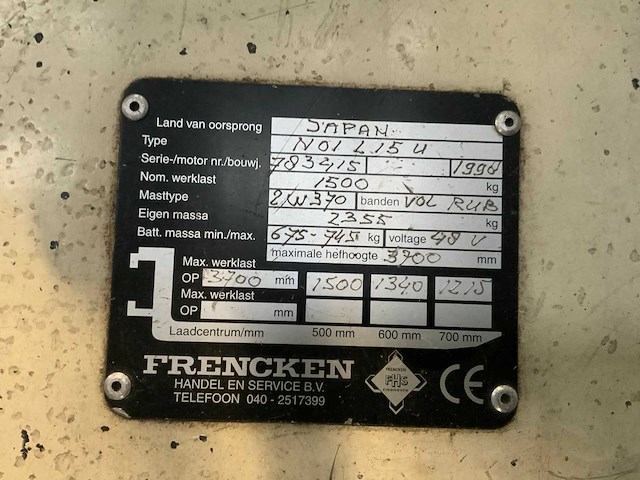 Nissan n01l15u vorkheftruck - afbeelding 9 van  9