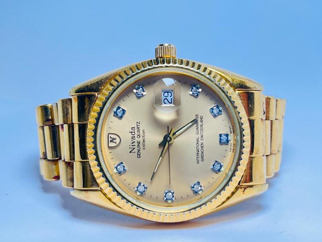 Nivada grenchen switserland herenhorloge met fluted bezel - afbeelding 4 van  7
