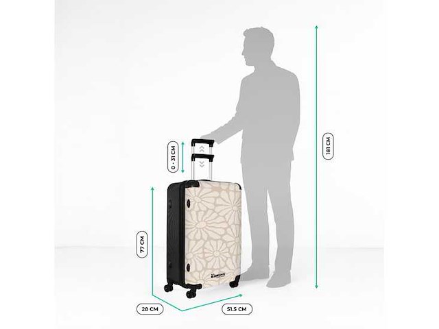 No boring suitcases bloemen xl 98l trolley reiskoffer - afbeelding 4 van  4