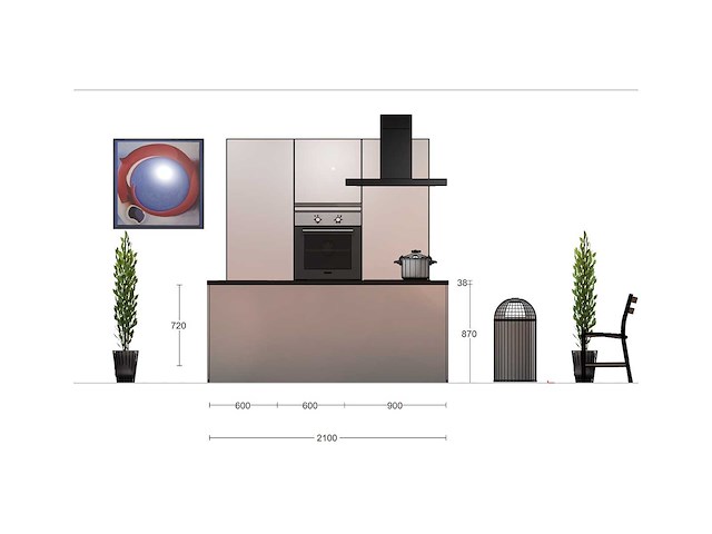 Nobilia focus lak alpin wit ultrahoogglans eiland keuken - afbeelding 11 van  17