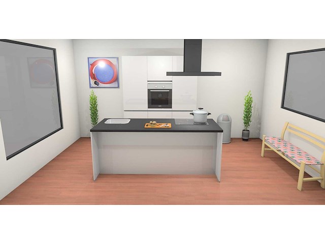 Nobilia focus lak alpin wit ultrahoogglans eiland keuken - afbeelding 14 van  17