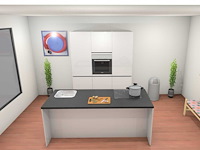 Nobilia focus lak alpin wit ultrahoogglans eiland keuken