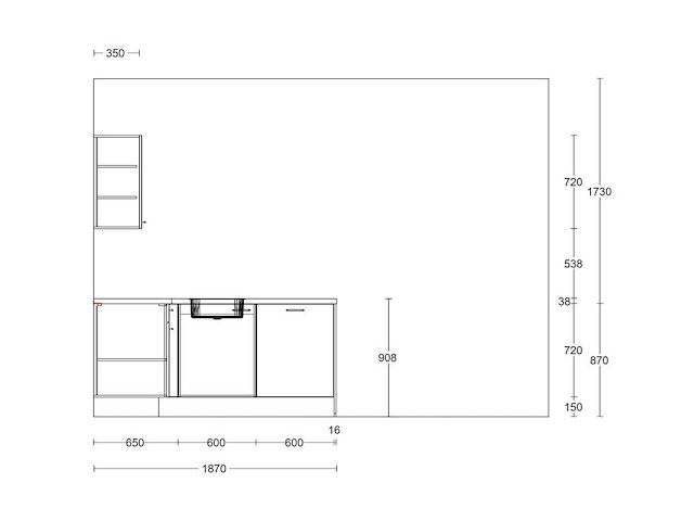 Nobilia laser alpin mat wit hoek keuken - afbeelding 12 van  13