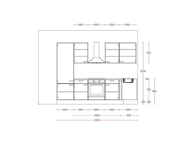 Nobilia laser decor zwart beton hoek keuken - afbeelding 2 van  4
