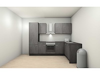 Nobilia laser decor zwart beton hoek keuken - afbeelding 3 van  4