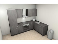 Nobilia laser decor zwart beton hoek keuken - afbeelding 12 van  16