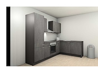 Nobilia laser decor zwart beton hoek keuken - afbeelding 7 van  13