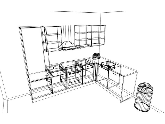 Nobilia laser decor zwart beton hoek keuken - afbeelding 11 van  16