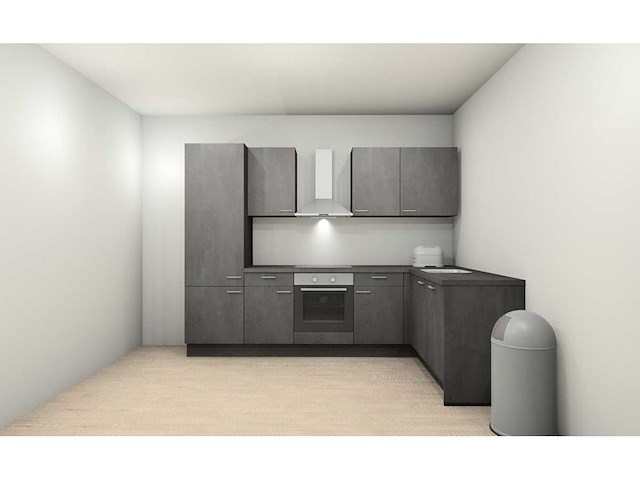 Nobilia laser decor zwart beton hoek keuken - afbeelding 7 van  16