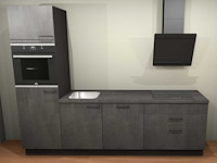 Nobilia laser decor zwart beton recht keuken - afbeelding 1 van  19
