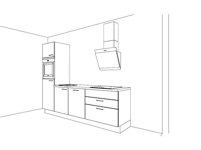 Nobilia laser decor zwart beton recht keuken - afbeelding 3 van  11