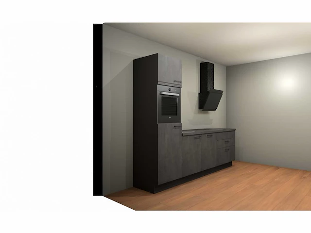 Nobilia laser decor zwart beton recht keuken - afbeelding 7 van  19
