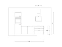 Nobilia laser decor zwart beton recht keuken - afbeelding 2 van  10