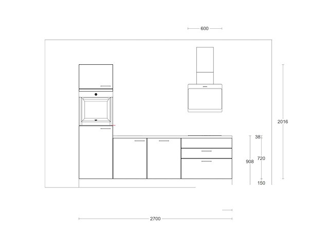 Nobilia laser decor zwart beton recht keuken - afbeelding 7 van  19