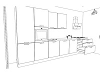 Nobilia laser decor zwart beton rechte keuken - afbeelding 9 van  17