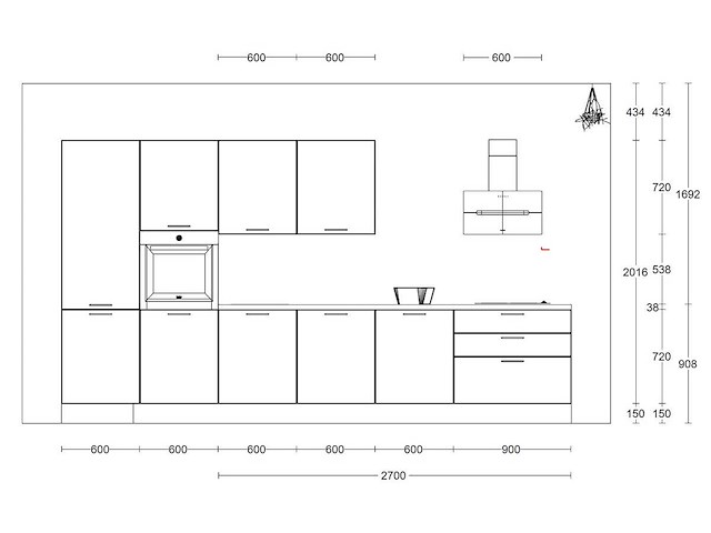 Nobilia laser decor zwart beton rechte keuken - afbeelding 10 van  17