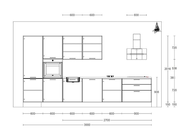 Nobilia laser decor zwart beton rechte keuken - afbeelding 14 van  23