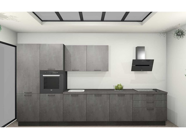 Nobilia laser decor zwart beton rechte keuken - afbeelding 20 van  25