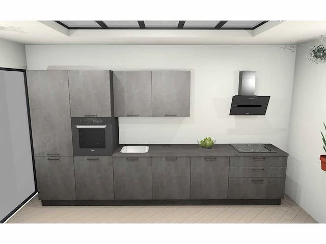 Nobilia laser decor zwart beton rechte keuken - afbeelding 20 van  24