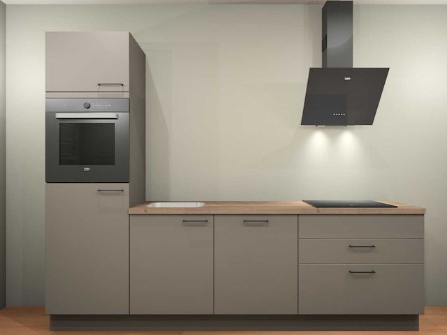 Nobilia laser taupe grijs keukenopstelling - afbeelding 1 van  19