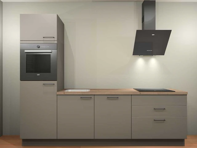 Nobilia laser taupe grijs keukenopstelling - afbeelding 1 van  19
