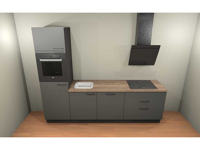 Nobilia laser vulkaangrijs mat rechte opstelling - afbeelding 17 van  20