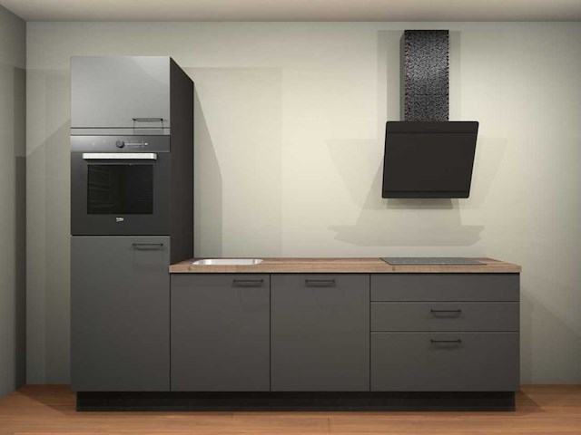 Nobilia laser vulkaangrijs mat rechte opstelling - afbeelding 1 van  13