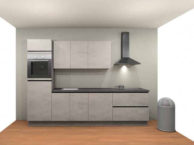 Nobilia riva decor beton grijs - keukenopstelling - afbeelding 1 van  12